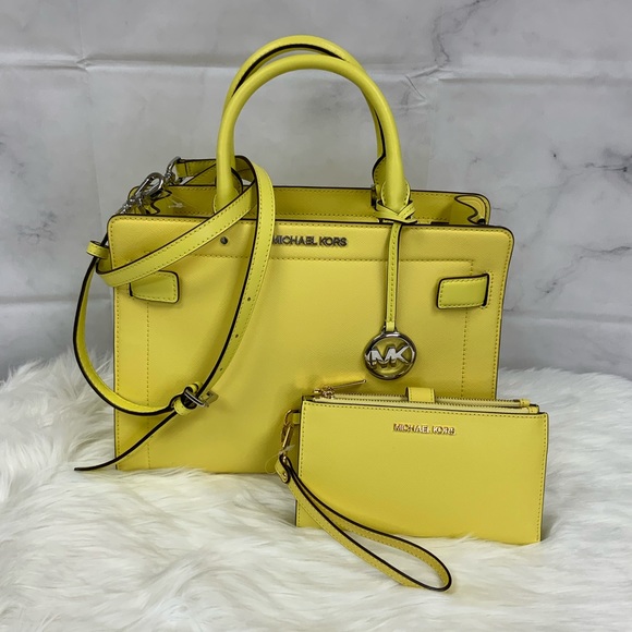 michael kors yellow satchel